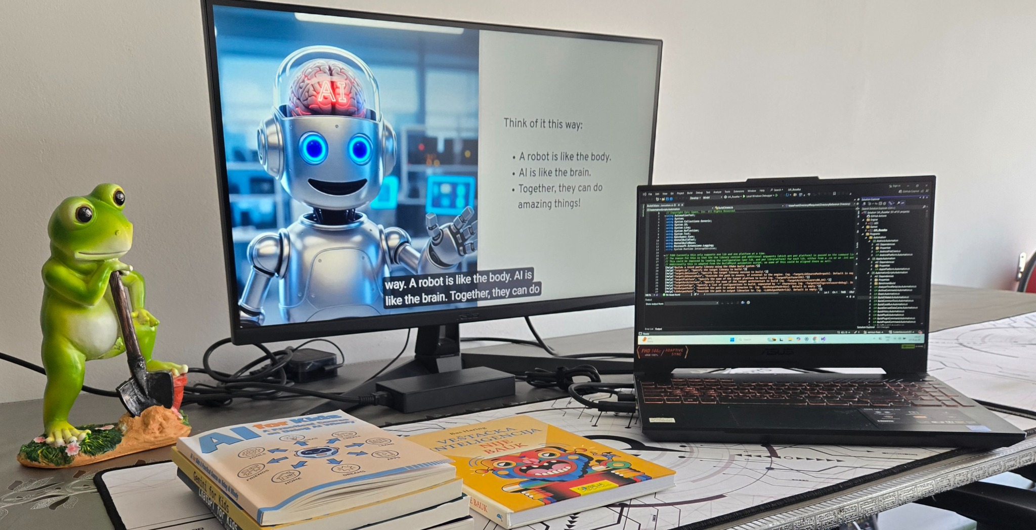 Ekran sa dečjim AI projektom u učionici
